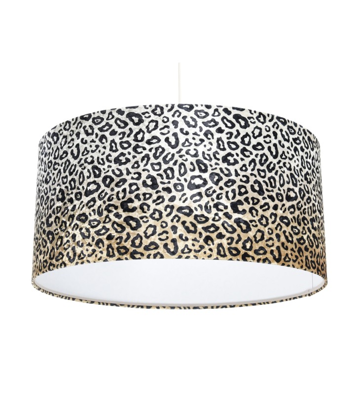 Welurowa materiałowa lampa wisząca Safari wzór zwierzęcy gepard 1xE27