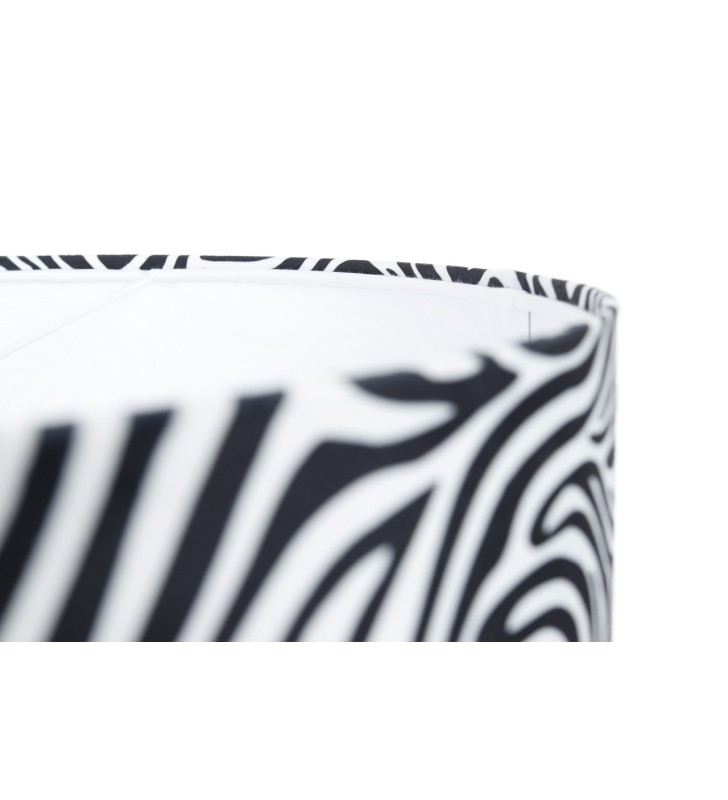Safari3 nowoczesna materiałowa lampa wisząca z abażurem wzór zebra