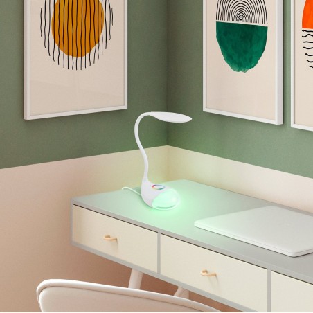 Lampa biurkowa Cabado1 giętkie ramię włącznik dotykowy naturalna barwa światła LED i RGB