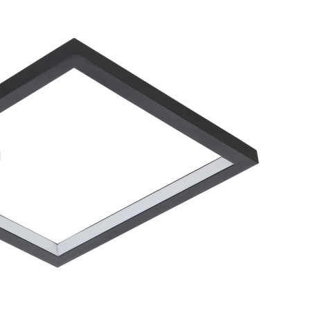 Czarno biały nowoczesny plafon sufitowy Gafares LED z pilotem wiele funkcji