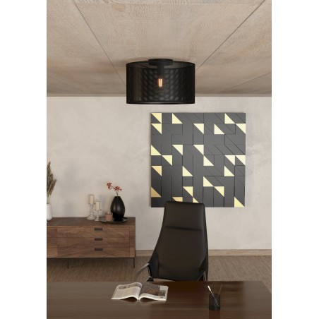Lampa sufitowa Manby 45cm czarna metalowa styl industrialny do kuchni sypialni