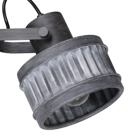 Industrialna lampa ścienno sufitowa Turrock czarno szara pojedyncza klosz ruchomy metal