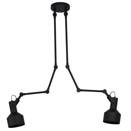 Metalowa czarna loftowa lampa wisząca Takeley z regulowanymi ramionami