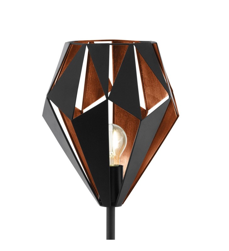 Metalowa nowoczesna czarno miedziana lampa podłogowa Carlton1