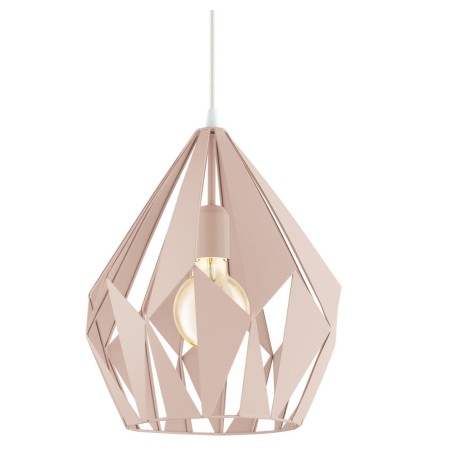 Lampa wisząca z metalu Carlton-P pastelowa brzoskwinia geometryczny kształt do salonu jadalni sypialni pokoju dziecka