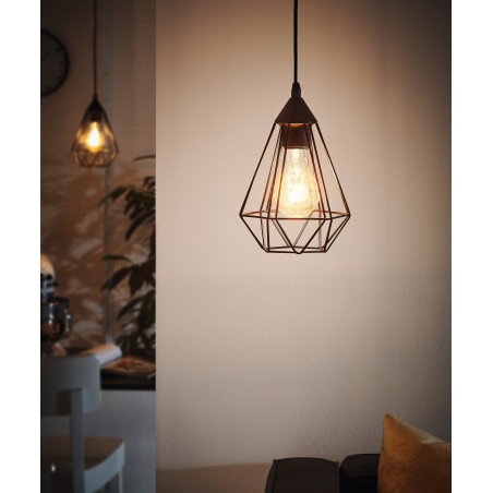 Lampa wisząca Tarbes czarna druciana pojedyncza styl loftowy