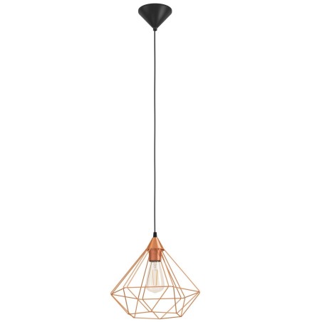 Miedziana lampa wisząca Tarbes druciana pojedyncza styl loftowy vintage